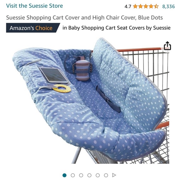 Suessie Shopping Cart Cover and High Chair Cover Blue Dots multi purpose baby - Picture 5 of 6